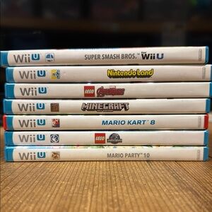 Nintendo Wii U Game Collection - Blue Cases